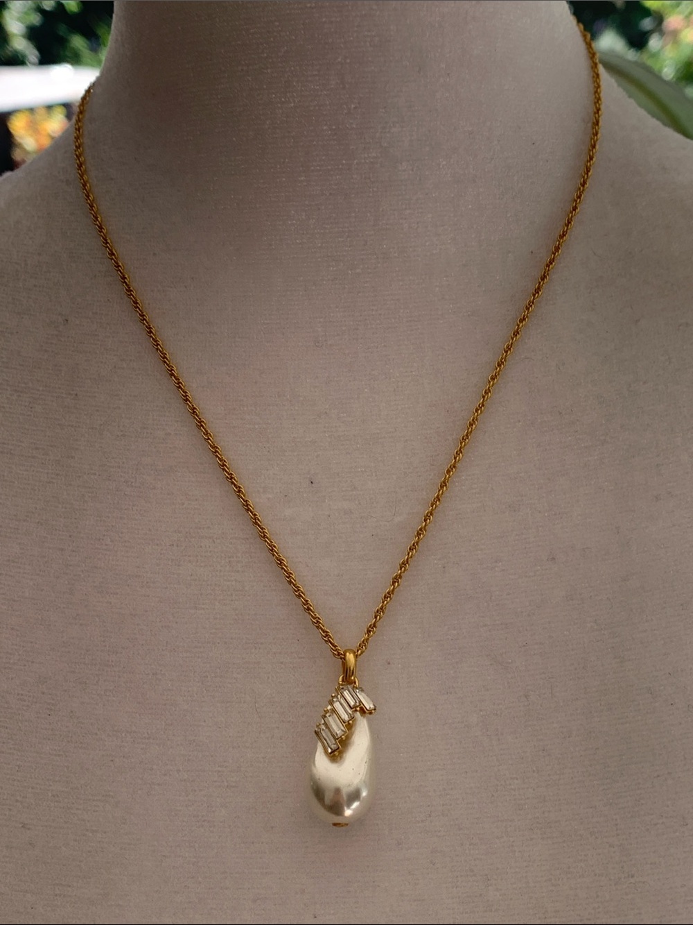 J. Crew Gold-Tone Pearl Teardrop Pendant Necklace